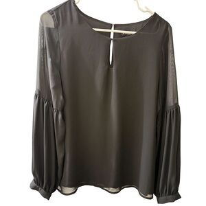 Express Elegant Black Balloon Sleeve Size Medium